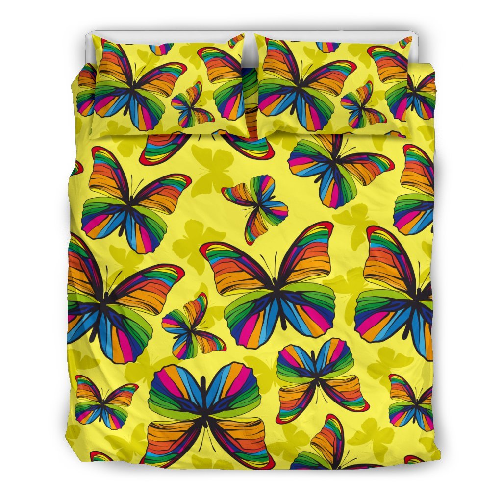 Butterfly Rainbow Duvet Cover Bedding Set