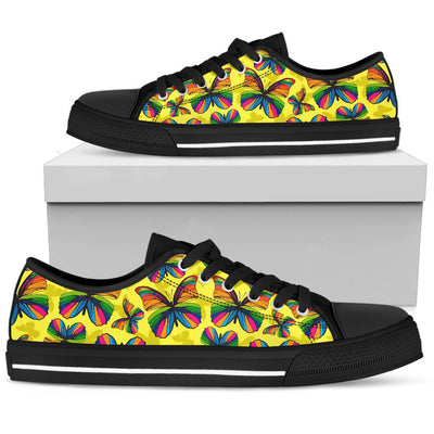 Butterfly Rainbow Men Low Top Canvas Shoes