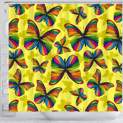 Butterfly Rainbow Shower Curtain