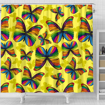 Butterfly Rainbow Shower Curtain