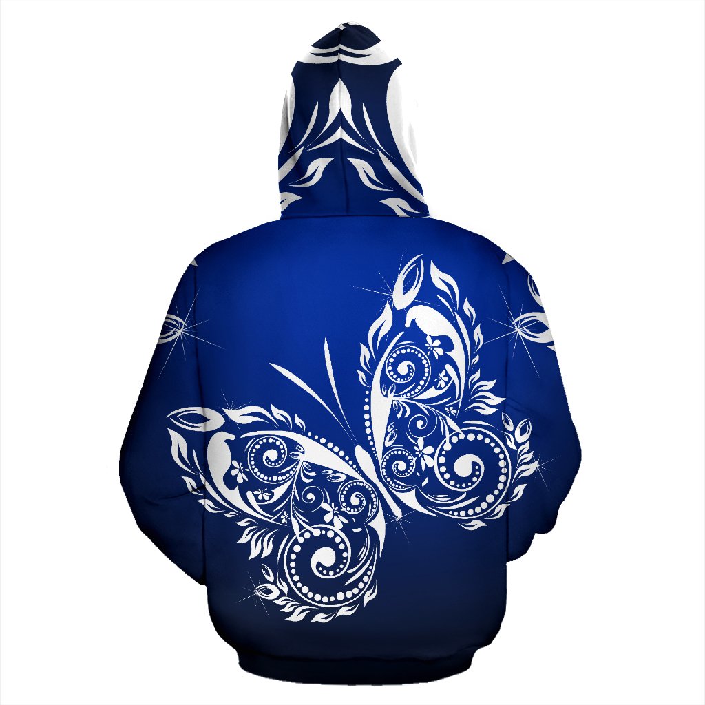 Butterfly Tribal All Over Zip Up Hoodie