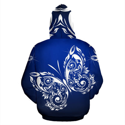 Butterfly Tribal All Over Zip Up Hoodie
