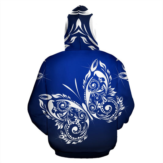 Butterfly Tribal All Over Zip Up Hoodie