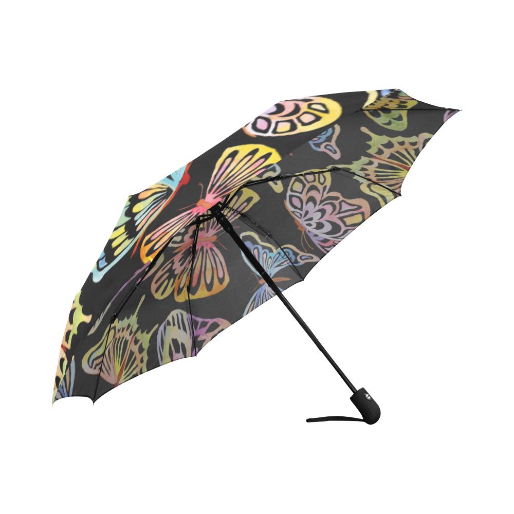 Butterfly Water Color Rainbow Automatic Foldable Umbrella