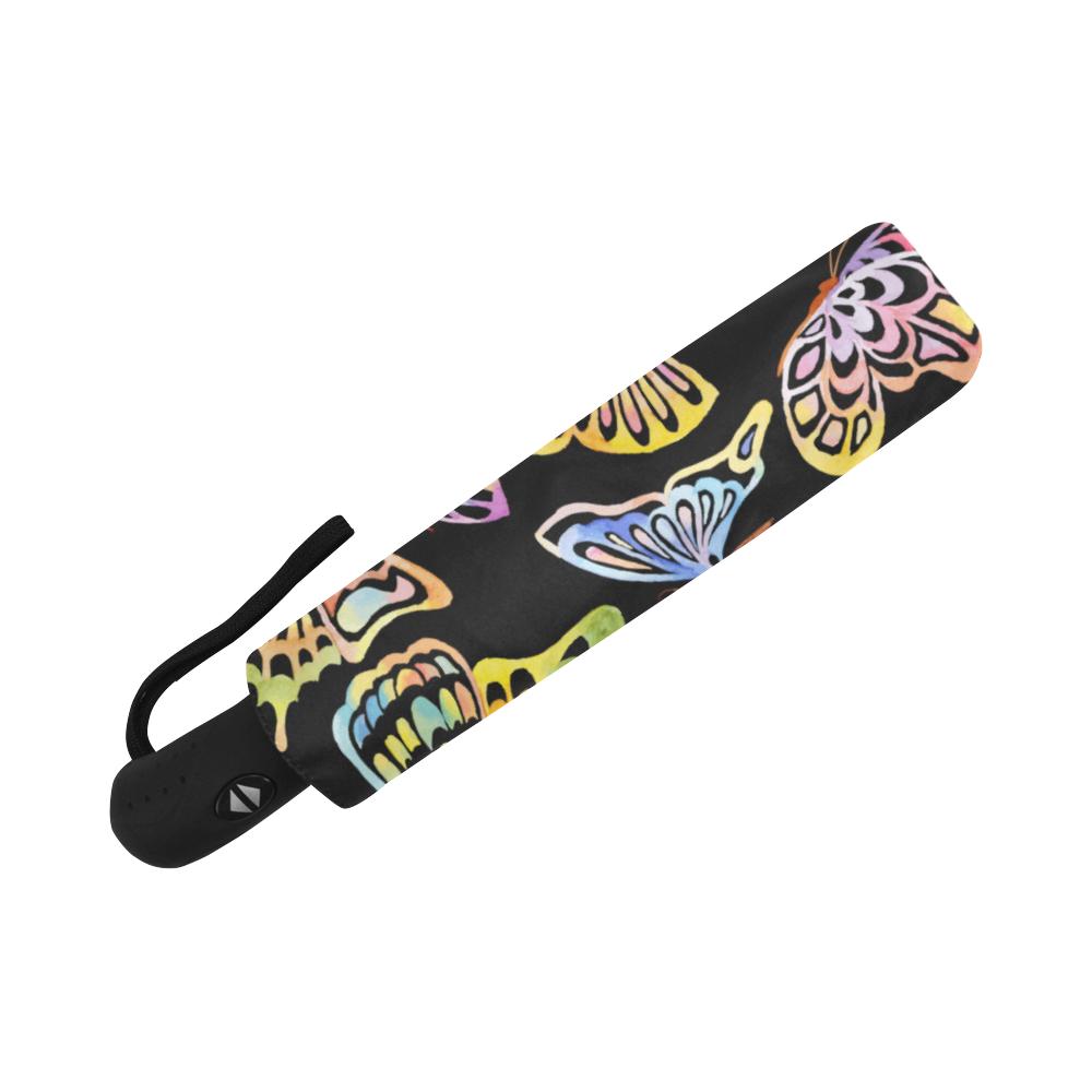 Butterfly Water Color Rainbow Automatic Foldable Umbrella