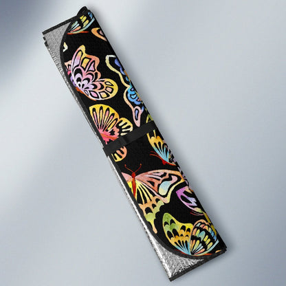 Butterfly Water Color Rainbow Car Sun Shade-JorJune