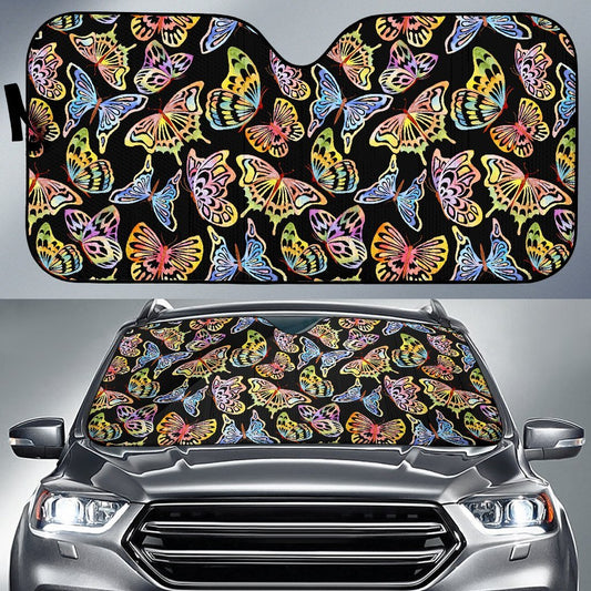 Butterfly Water Color Rainbow Car Sun Shade-JorJune