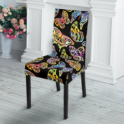 Butterfly Water Color Rainbow Dining Chair Slipcover-JORJUNE.COM