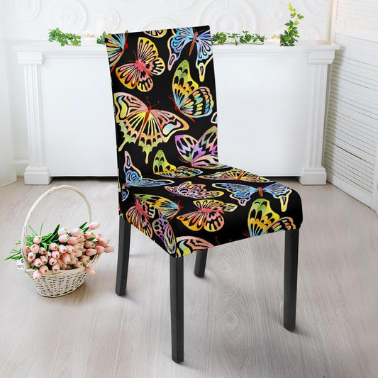 Butterfly Water Color Rainbow Dining Chair Slipcover-JORJUNE.COM