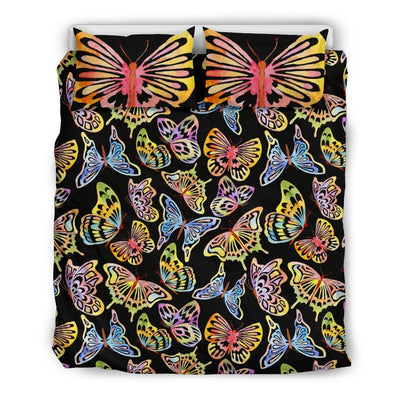 Butterfly Water Color Rainbow Duvet Cover Bedding Set