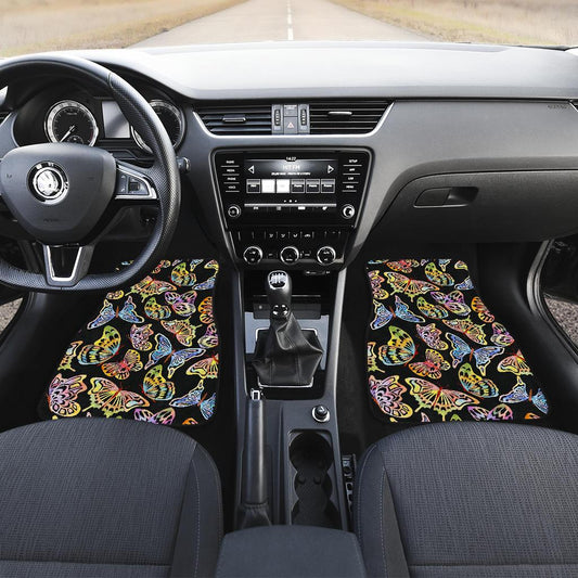 Butterfly Water Color Rainbow Front and Back Car Floor Mats