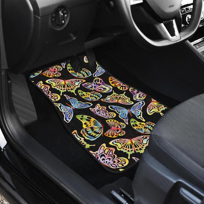 Butterfly Water Color Rainbow Front and Back Car Floor Mats