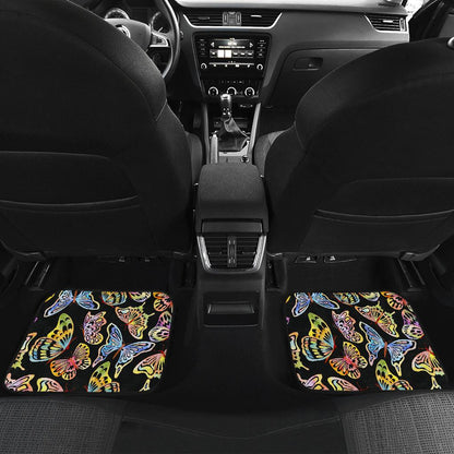 Butterfly Water Color Rainbow Front and Back Car Floor Mats