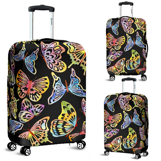 Butterfly Water Color Rainbow Luggage Cover Protector