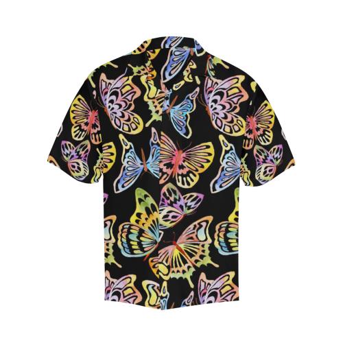 Butterfly Water Color Rainbow Men Hawaiian Shirt