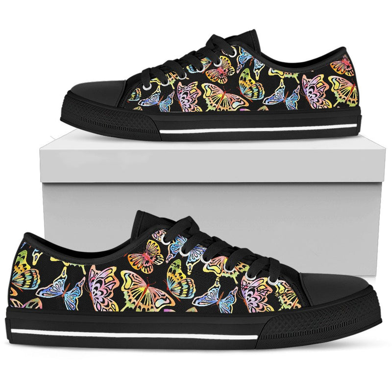 Butterfly Water Color Rainbow Men Low Top Shoes