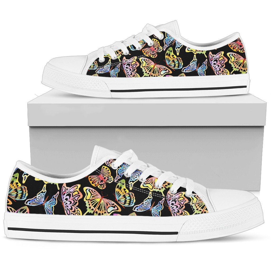 Butterfly Water Color Rainbow Men Low Top Shoes