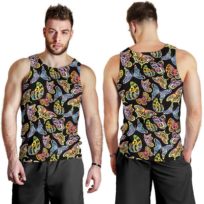 Butterfly Water Color Rainbow Men Tank Top
