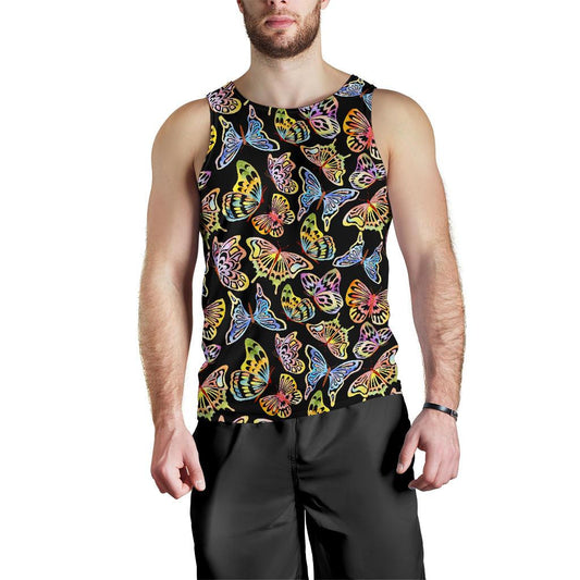 Butterfly Water Color Rainbow Men Tank Top