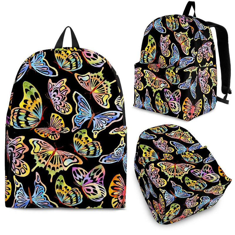 Butterfly Water Color Rainbow Premium Backpack