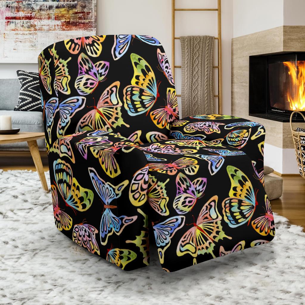 Butterfly Water Color Rainbow Recliner Slipcover-JORJUNE.COM