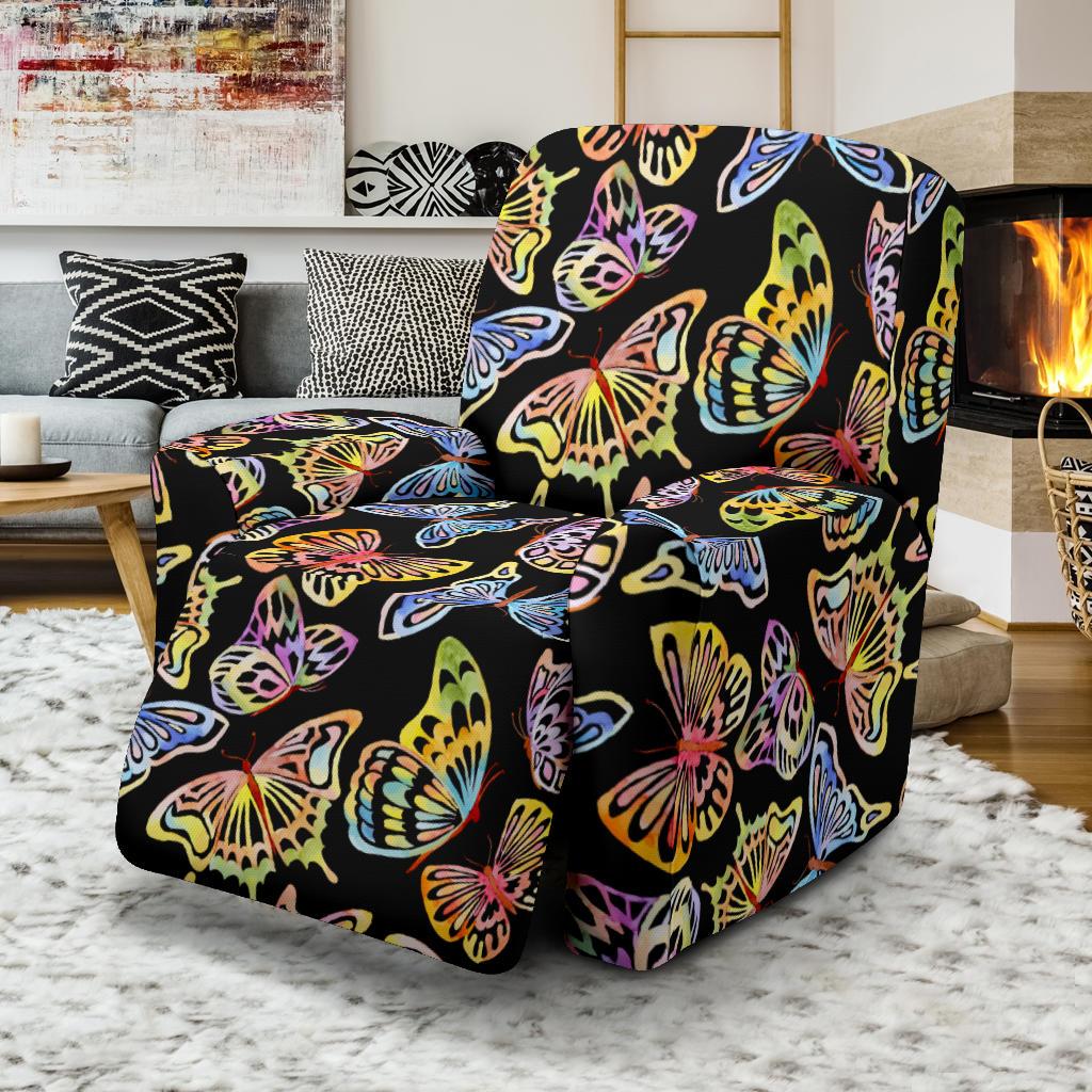 Butterfly Water Color Rainbow Recliner Slipcover-JORJUNE.COM