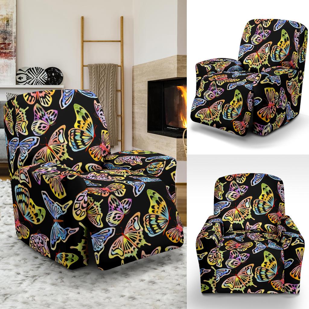 Butterfly Water Color Rainbow Recliner Slipcover-JORJUNE.COM