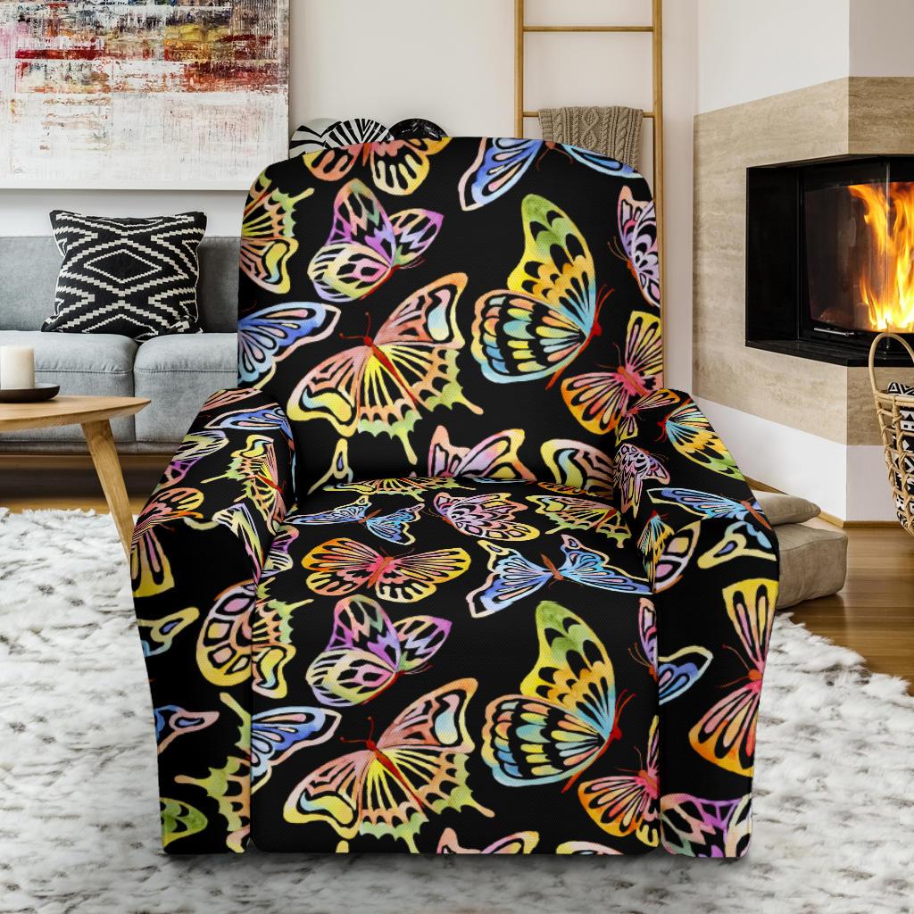 Butterfly Water Color Rainbow Recliner Slipcover-JORJUNE.COM