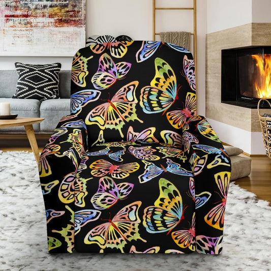 Butterfly Water Color Rainbow Recliner Slipcover-JORJUNE.COM