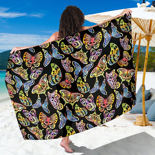 Butterfly Water Color Rainbow Sarong Pareo Wrap