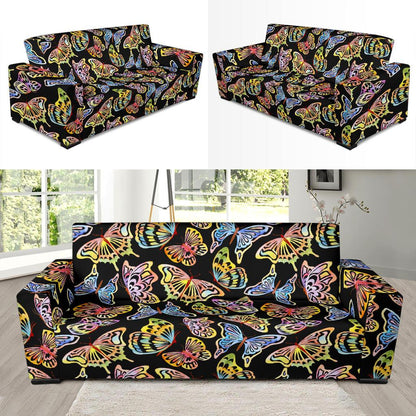 Butterfly Water Color Rainbow Sofa Slipcover-JORJUNE.COM