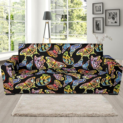 Butterfly Water Color Rainbow Sofa Slipcover-JORJUNE.COM