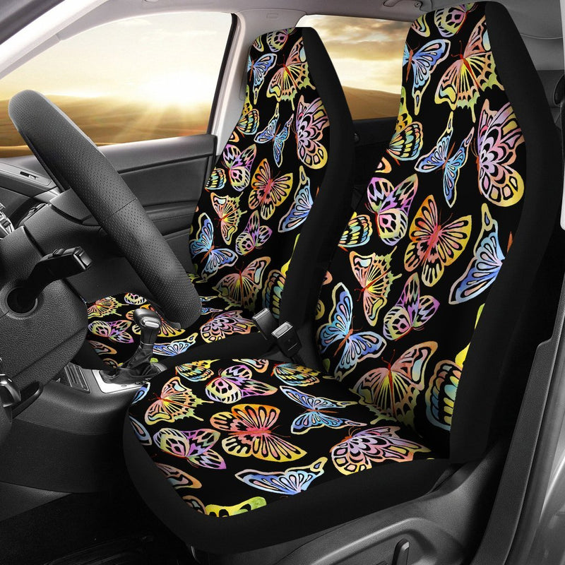 Butterfly Water Color Rainbow Universal Fit Car Seat Covers