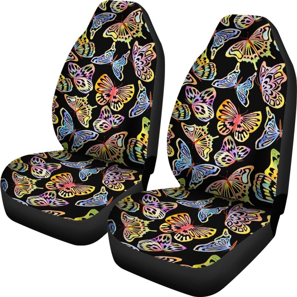 Butterfly Water Color Rainbow Universal Fit Car Seat Covers