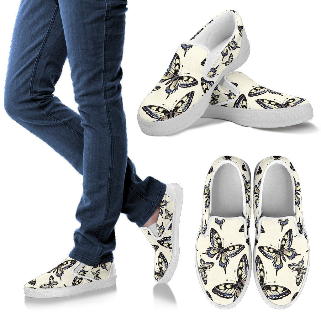 Butterfly Women Canvas Slip On Shoes