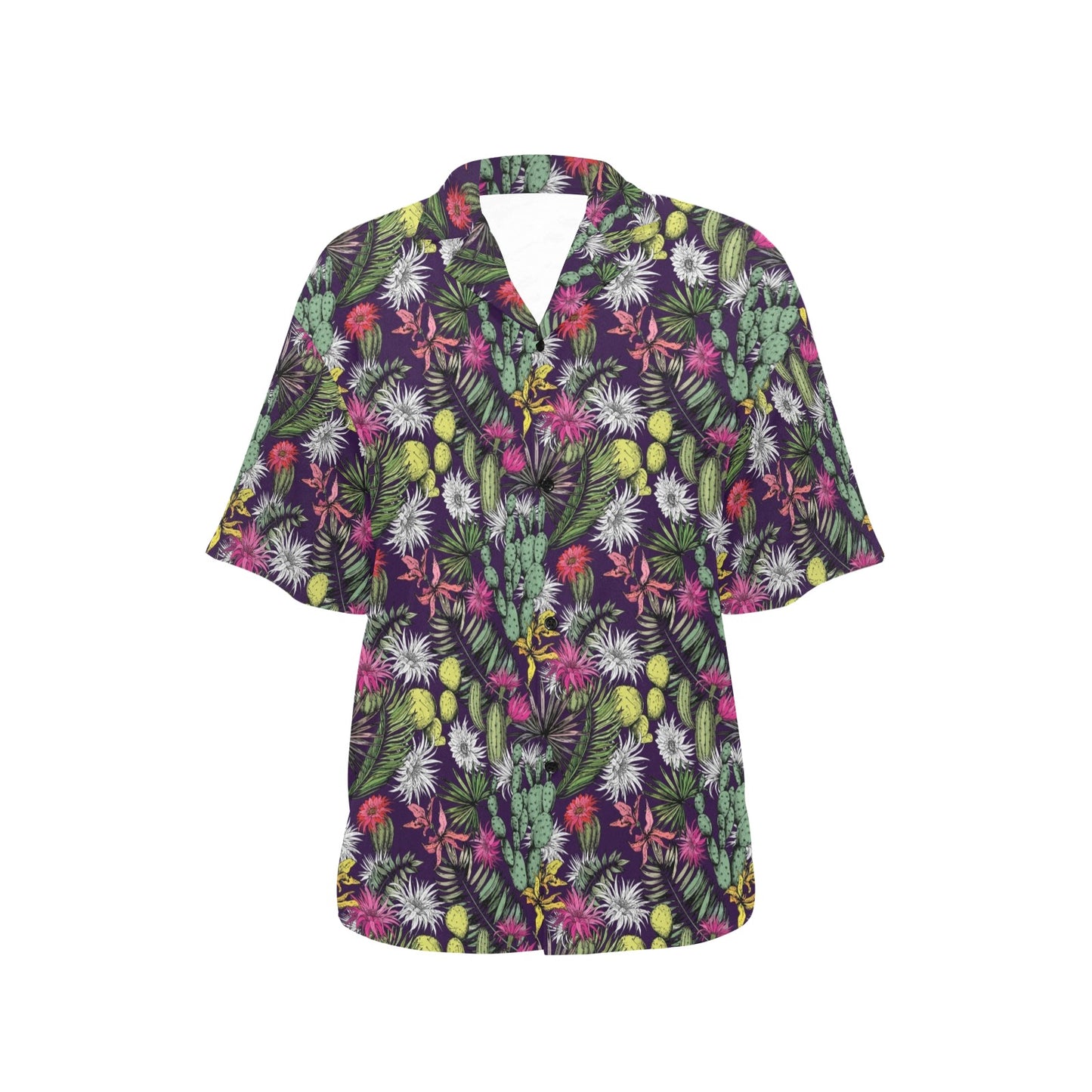 Cactus Pattern Print Design 08 Women's Hawaiian Shirt