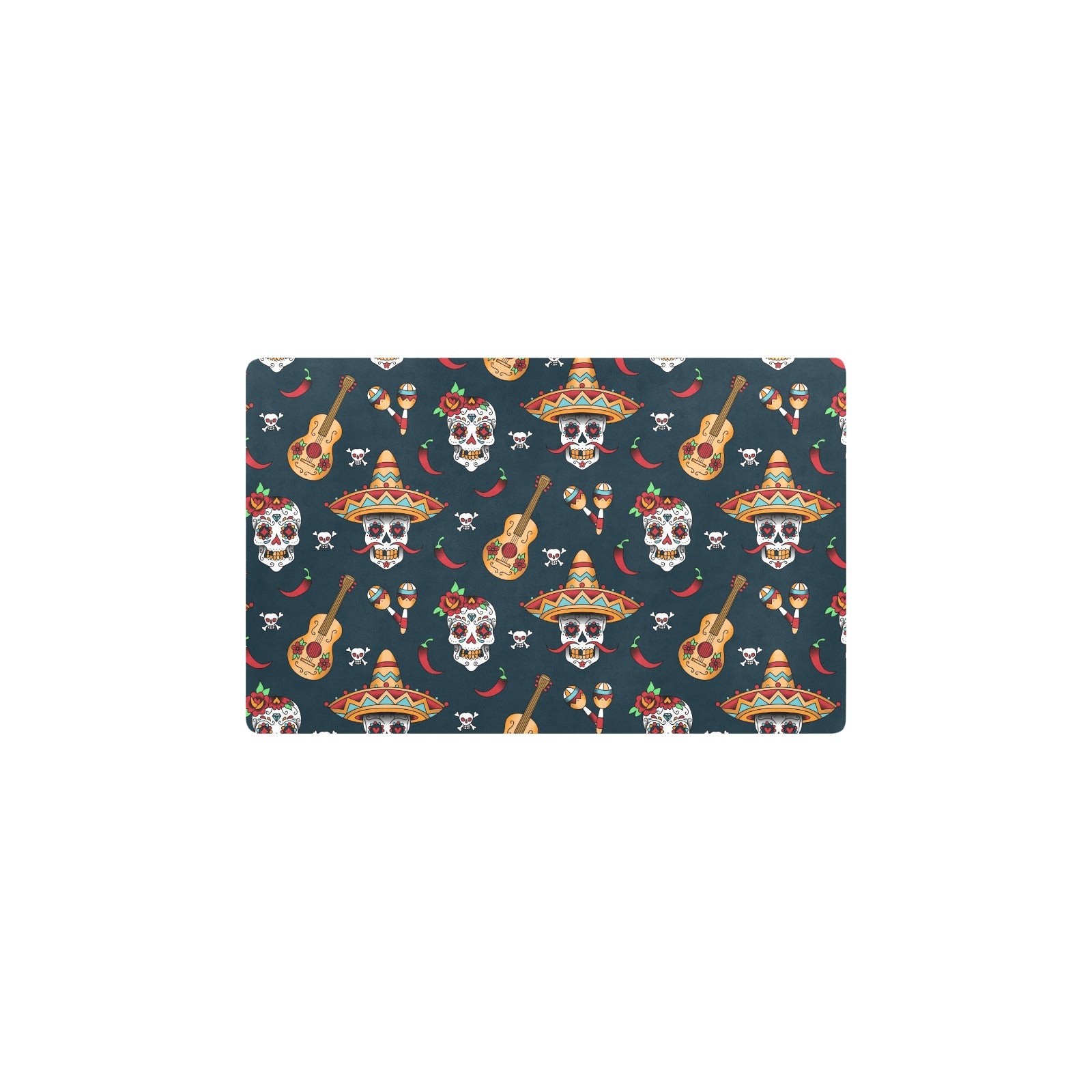 sugar skull Mexican Kitchen Mat