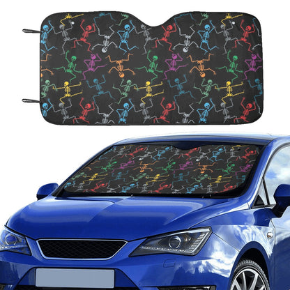 Skeleton Colorful Print Design LKS302 Car front Windshield Sun Shade