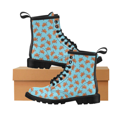 Brow Sea Turtle Print Pattern Women's Boots