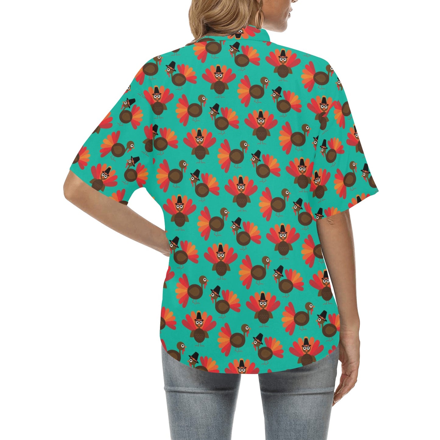 Thanksgiving Print Design LKS307 Women's Hawaiian Shirt