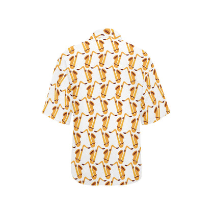 Saxophone Print Design LKS404 Women's Hawaiian Shirt