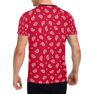 Bandana Red Paisley Print Design LKS305 Men's All Over Print T-shirt