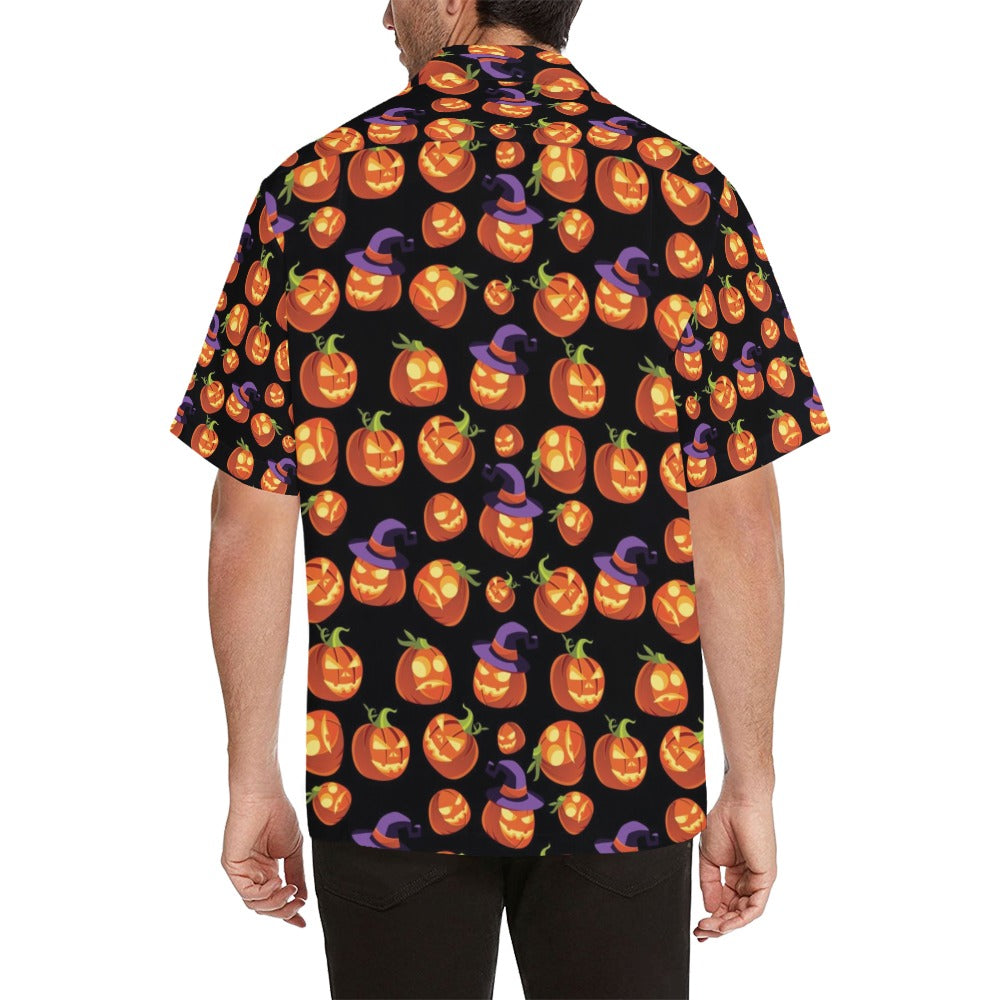 Witch Pumpkin Halloween Print LKS302 Men's Hawaiian Shirt