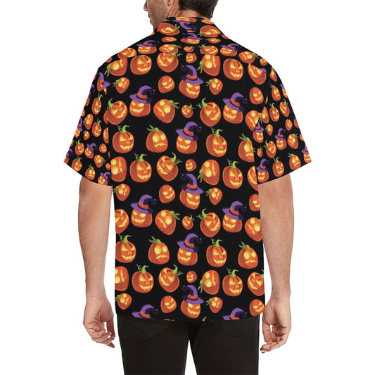 Witch Pumpkin Halloween Print LKS302 Men's Hawaiian Shirt