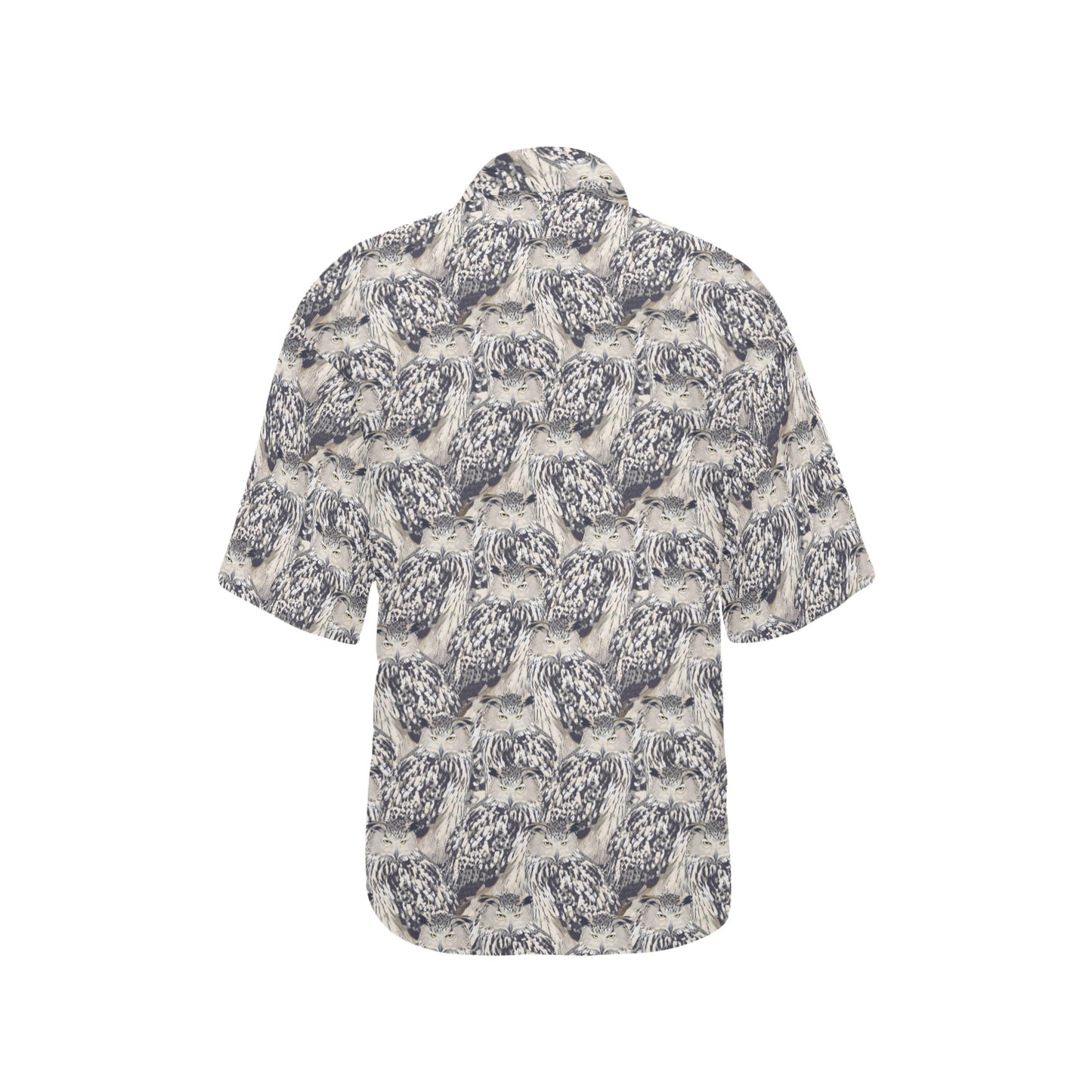 Owl Realistic Themed Design Print Women's Hawaiian Shirt