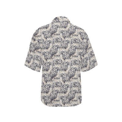 Owl Realistic Themed Design Print Women's Hawaiian Shirt