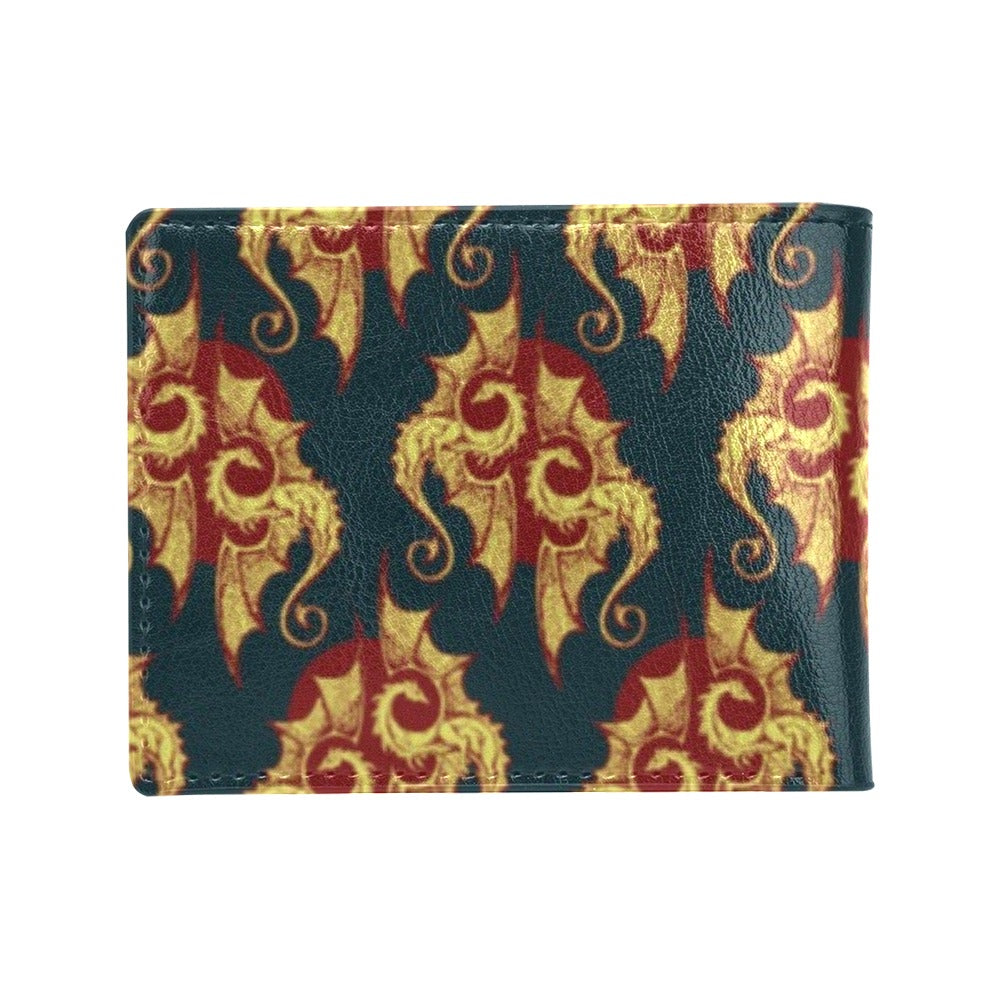Dragons Gold Design Pattern Men's ID Card Wallet