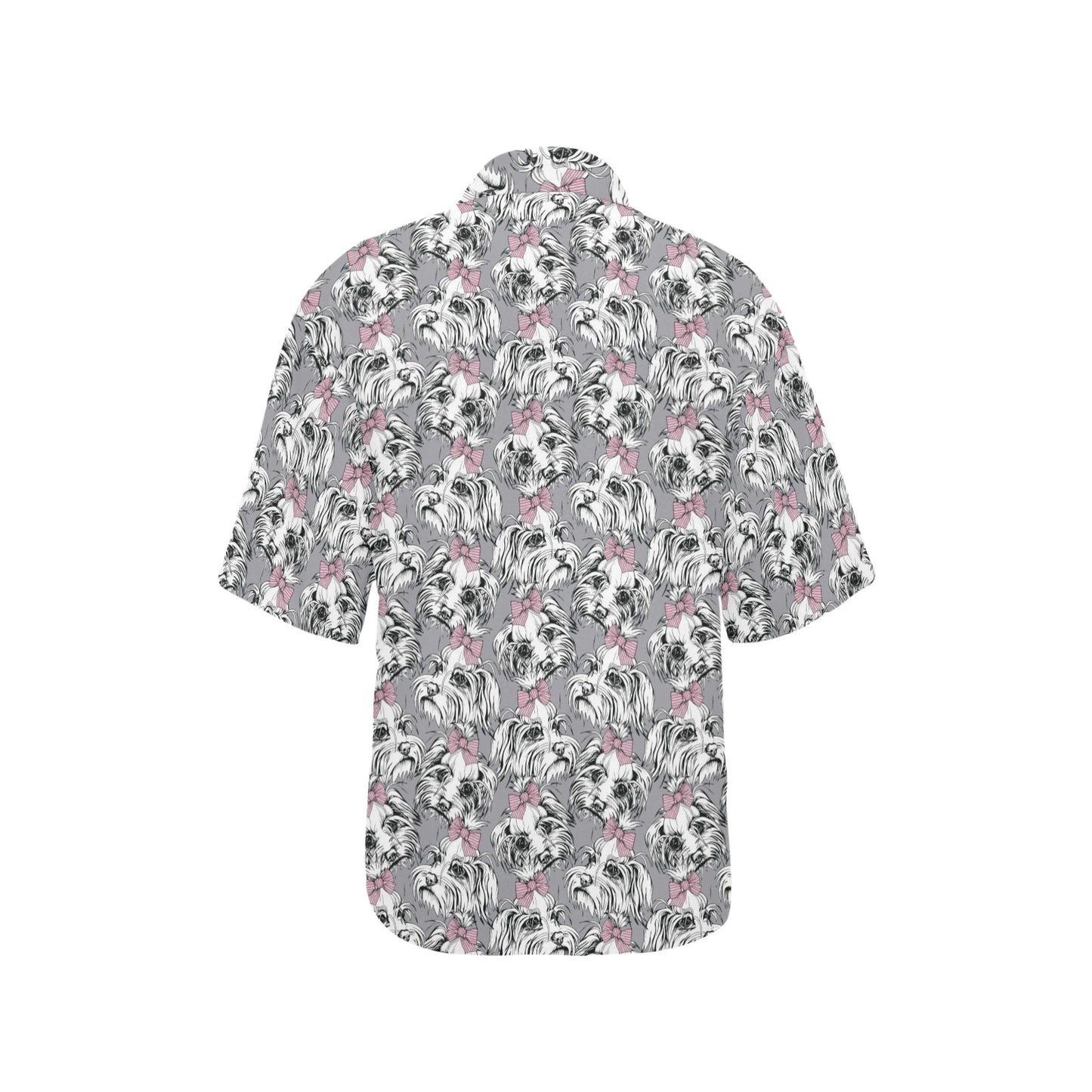 Maltese Pattern Print Design 01 Women's Hawaiian Shirt