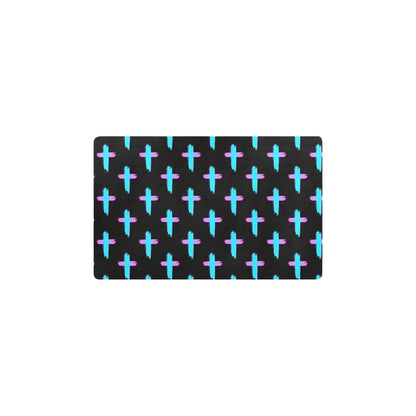 Christian Cross neon Pattern Kitchen Mat