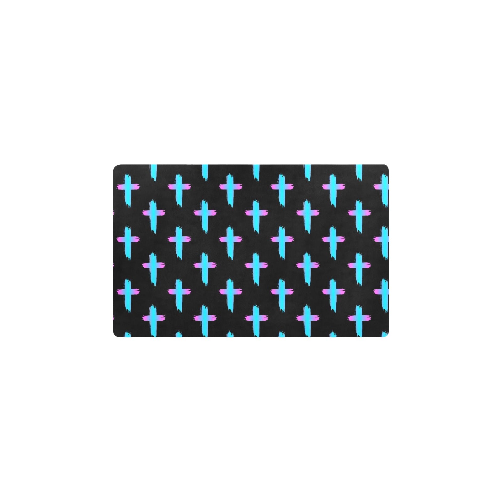 Christian Cross neon Pattern Kitchen Mat